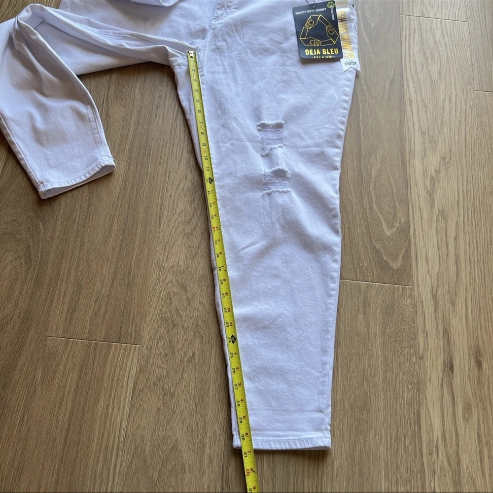Deja Blue High Rise Distressed Skinny Jeans White Women’s Plus Size 24 - Picture 13 of 15